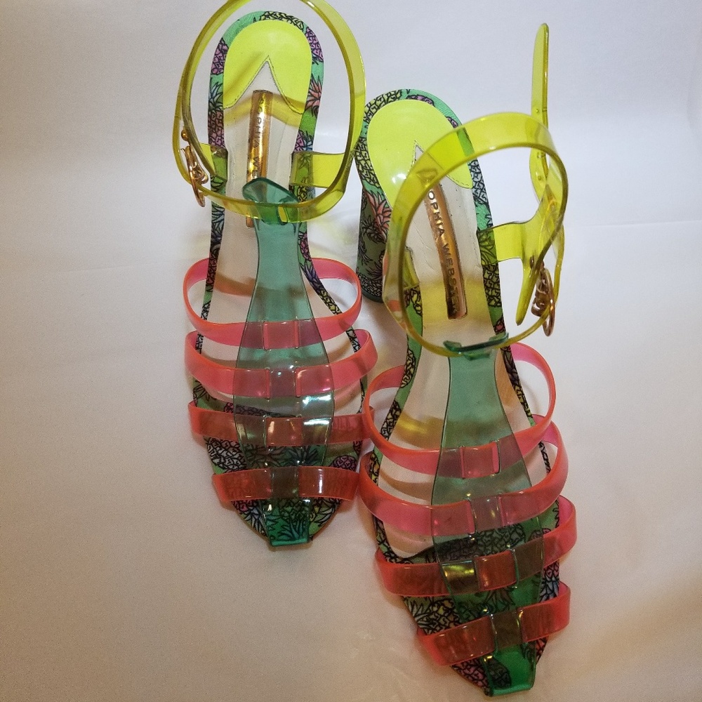 Sophia Webster Rosa Vinyl and Printed Satin Sandal